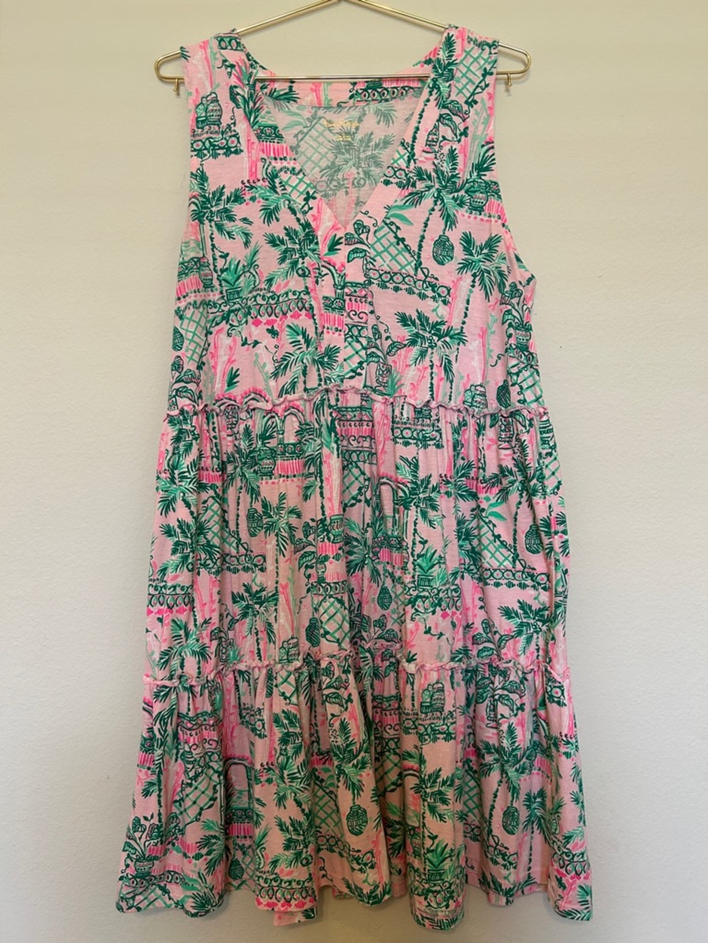 Lilly Pulitzer Lorina Print V-Neck Sleeveless Tiered Cotton Dress - Picture 5 of 7